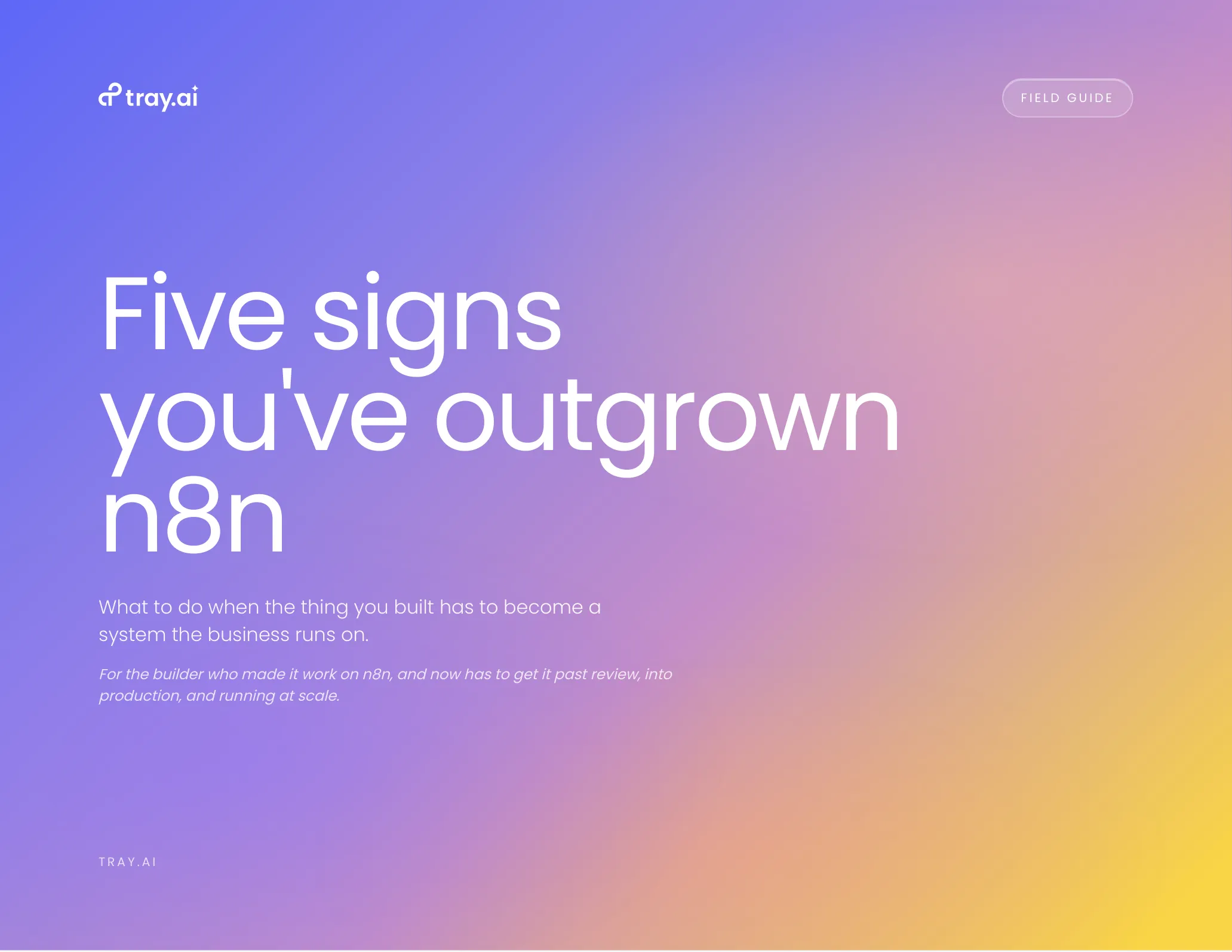 Five signs you've outgrown n8n — guide cover