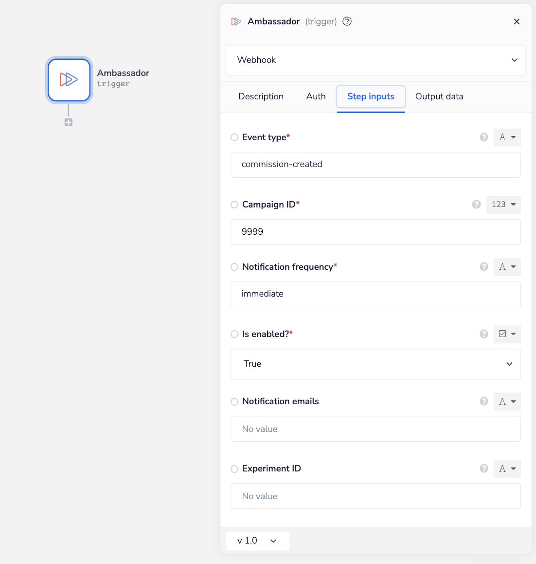 Ambassador - webhook