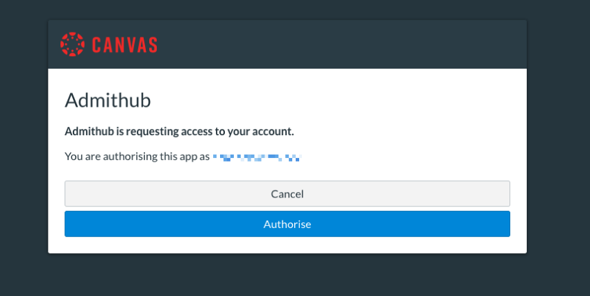 Auth Canvas authorize