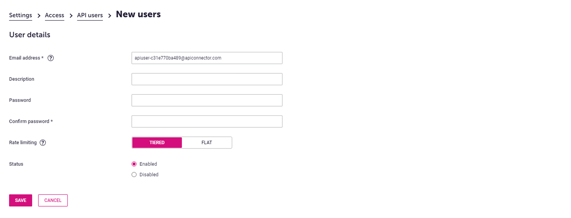 Create a new user form 
