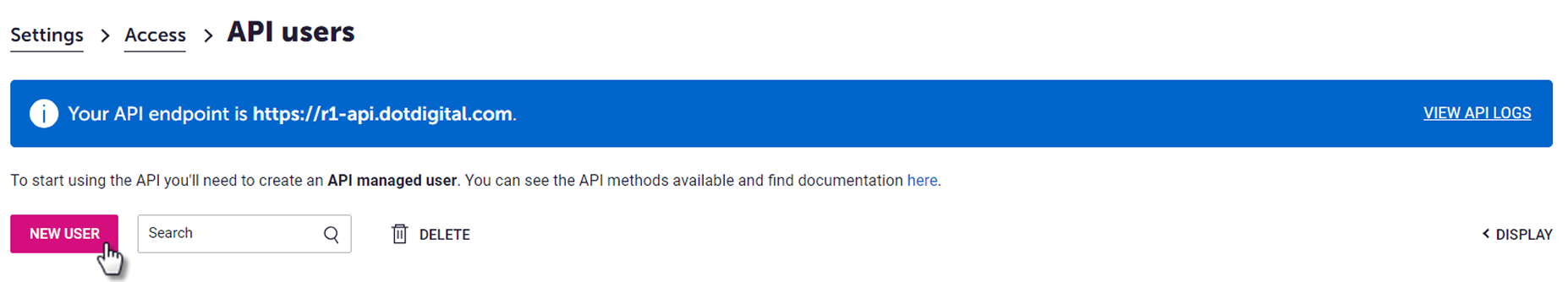 Create a new API User