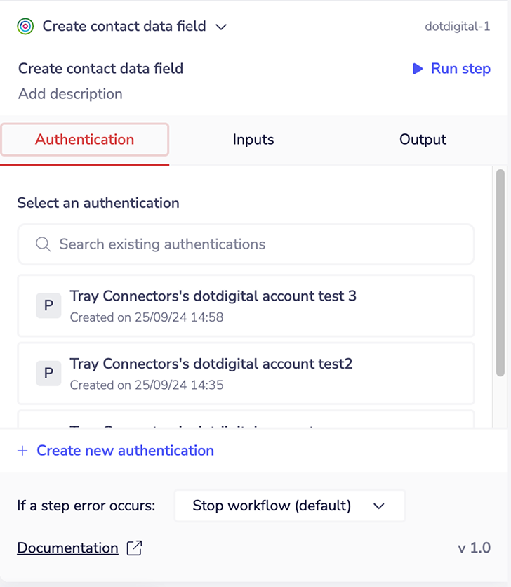 Click on the Authenticate tab and 'Add new authentication' (located under the 'Authentication' field).