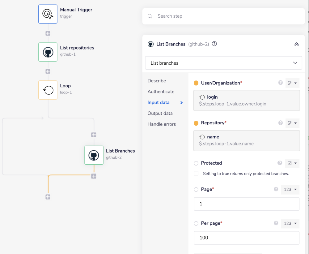 github-list-repo-list-branches