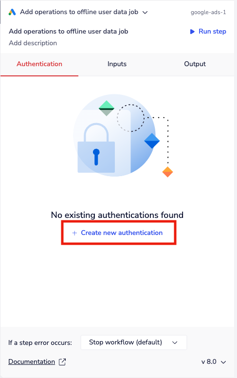 Google ads create new auth