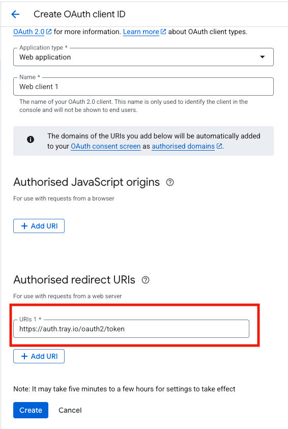 redirect uri google ads