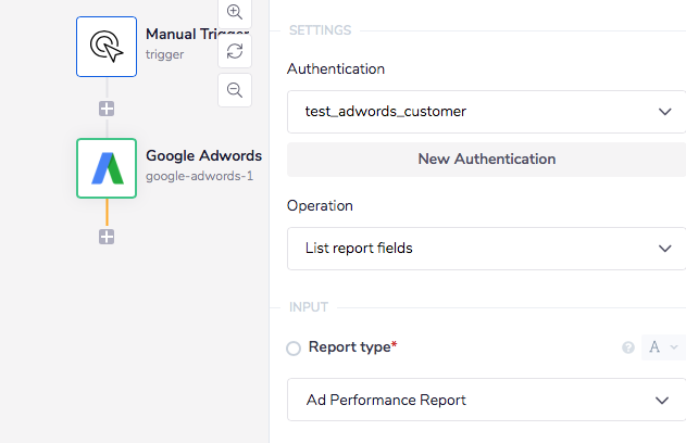 List report fields input