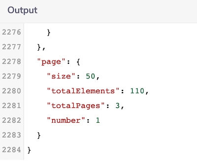 Pagination information