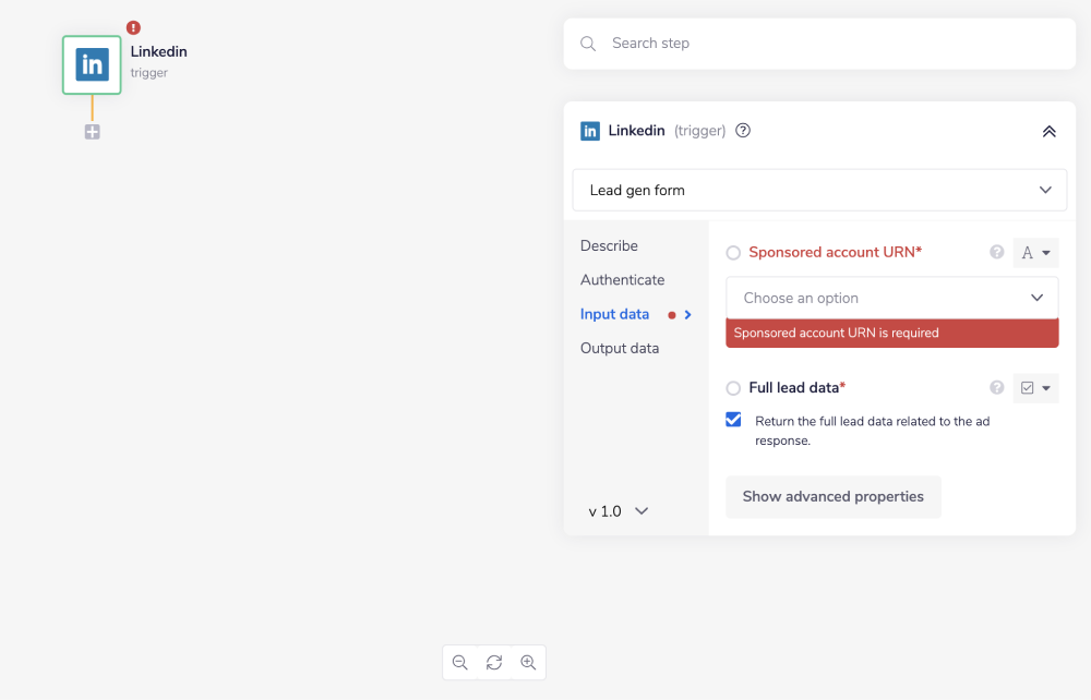 linkedIn-trigger-operation-options