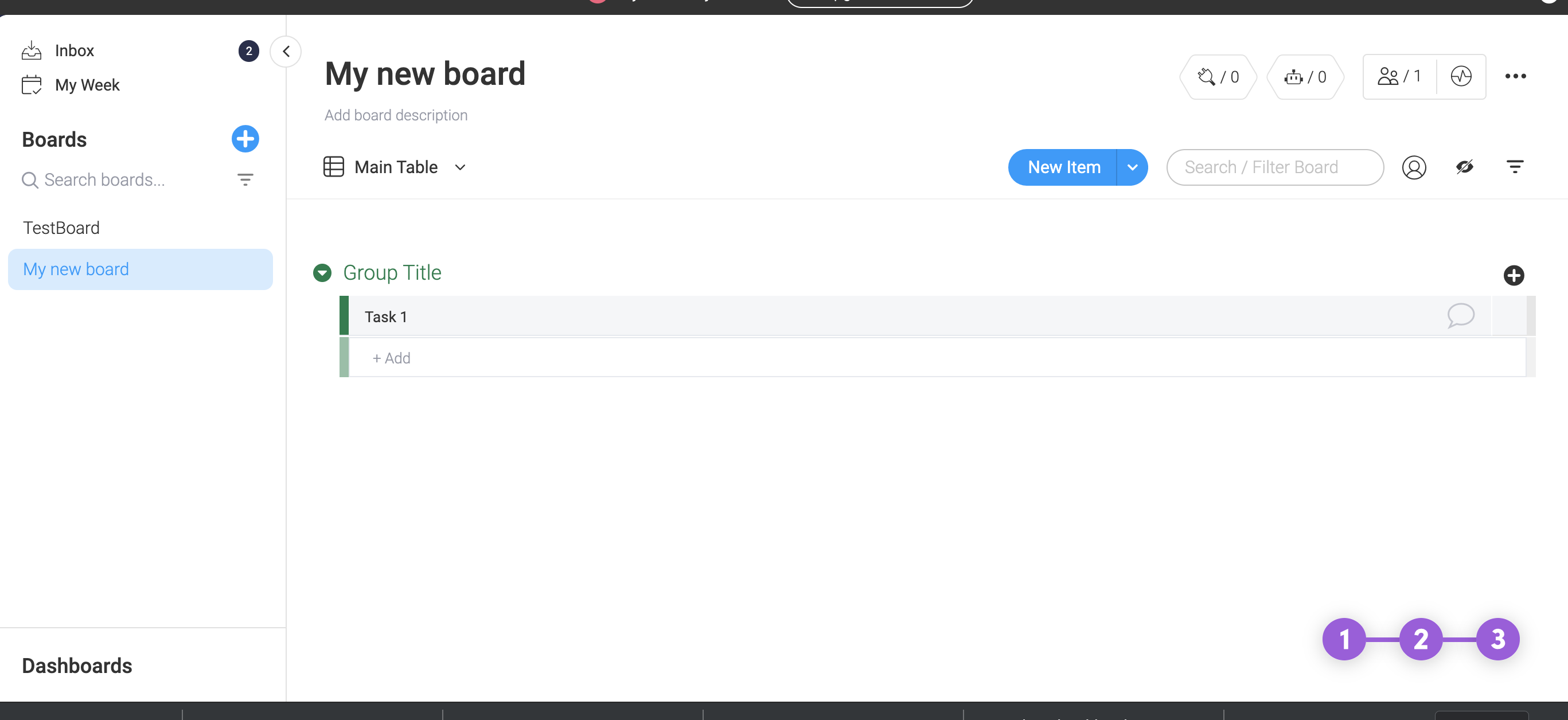 Viewing the board on your account