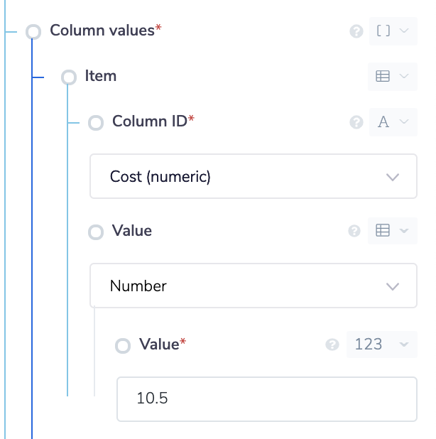 Update number column