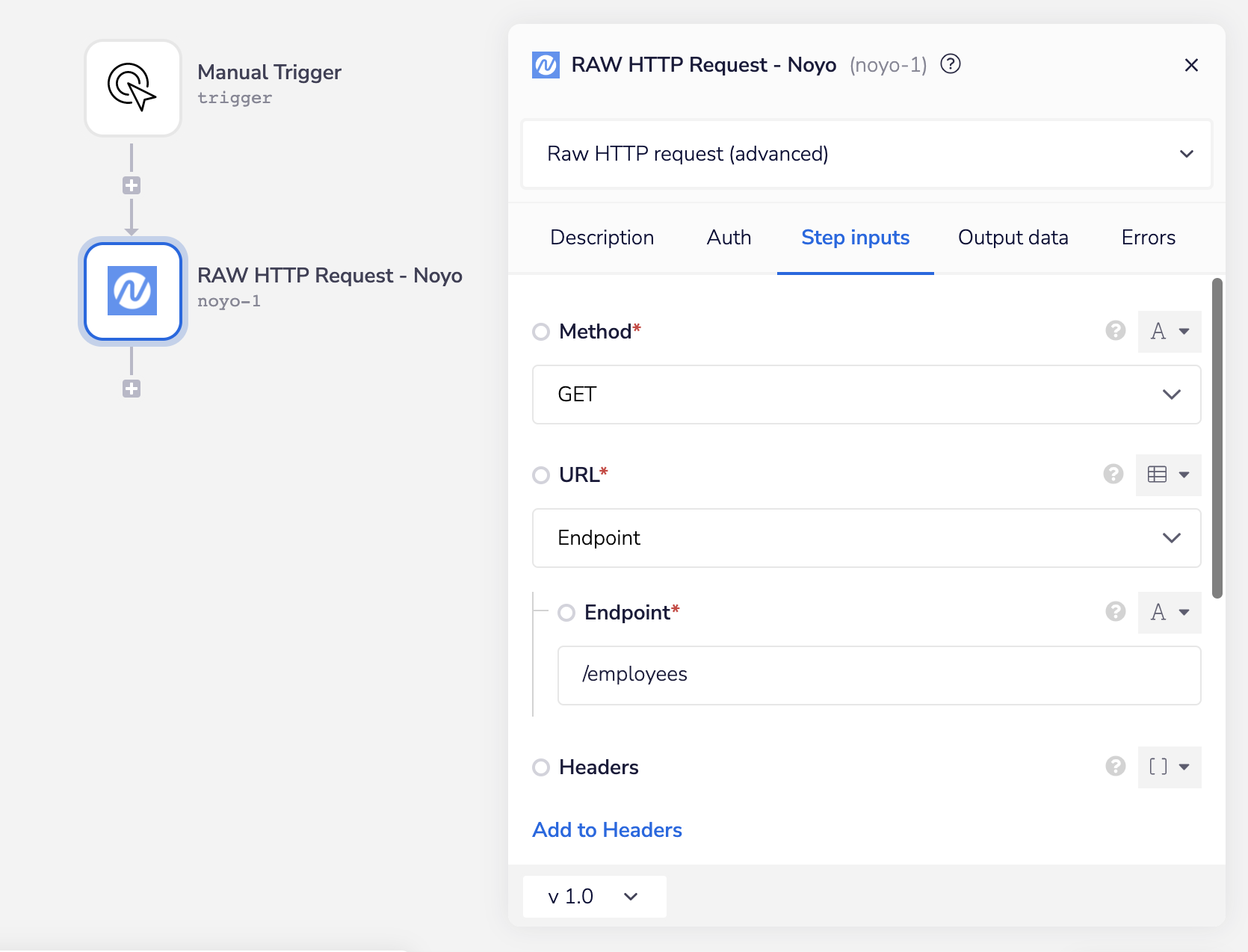 Noyo HTTP Request input