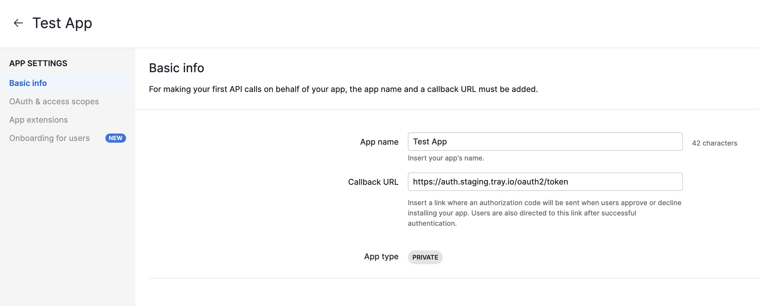 Basic Info Configuration