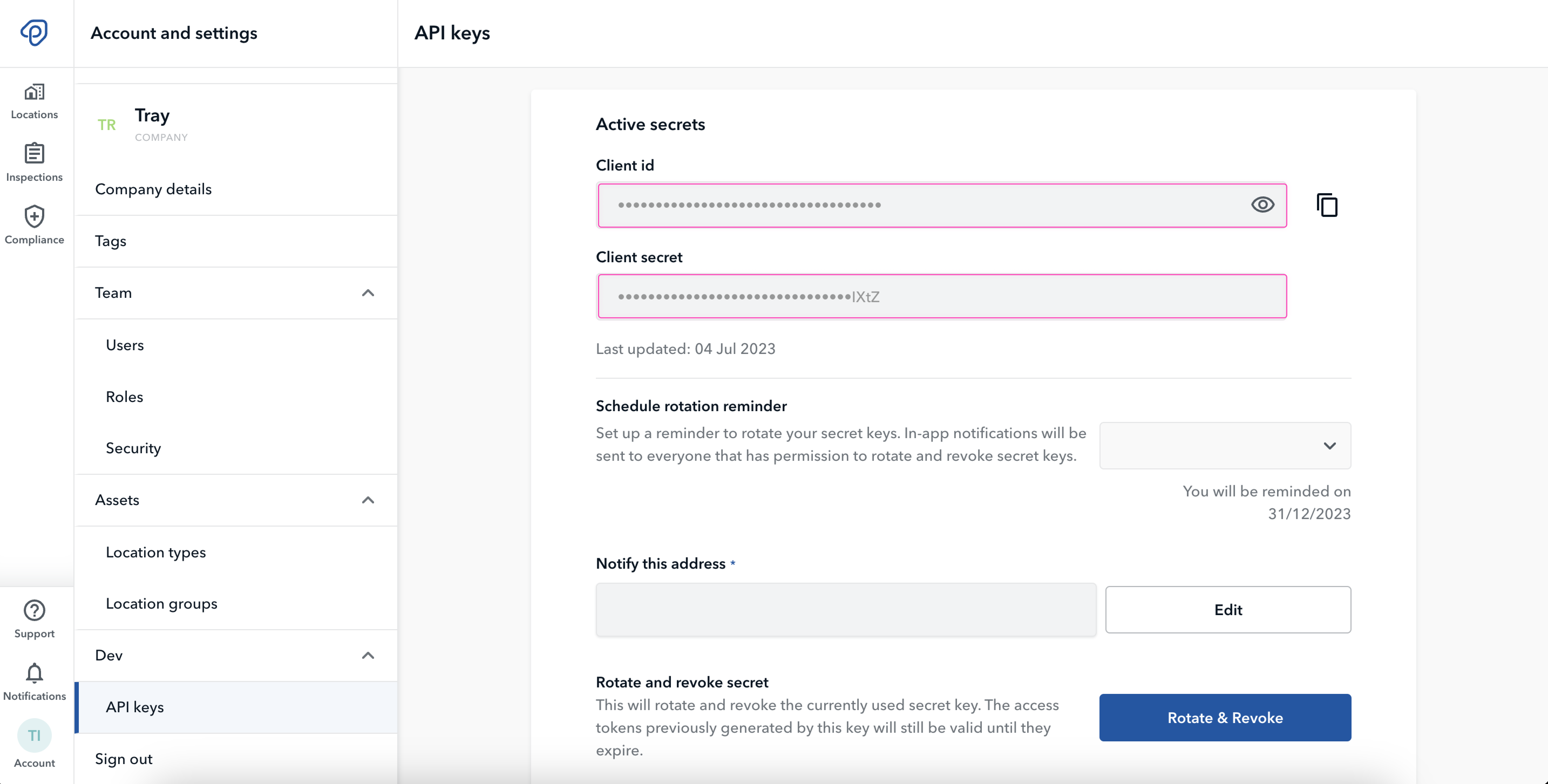 The Plentific API keys page
