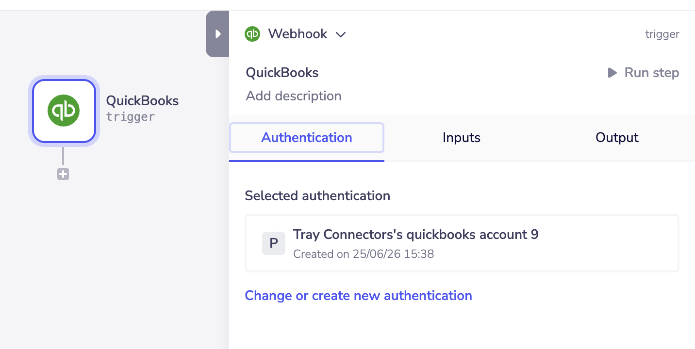 Select or create the trigger authentication