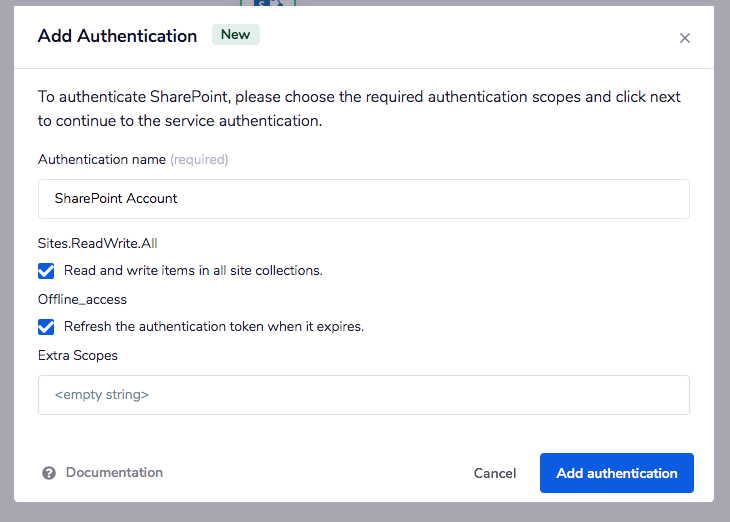 Create authentication