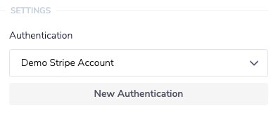 Authentication created and selected