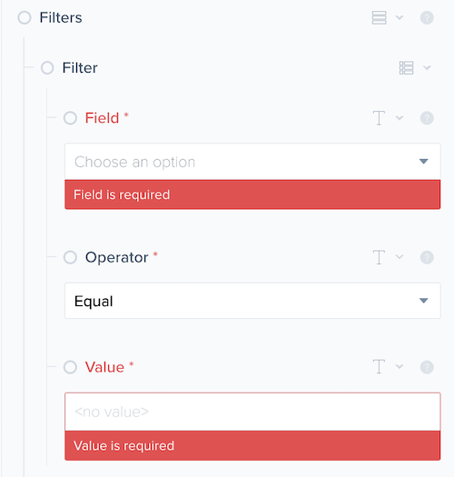 Filter input properties