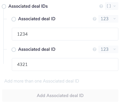 Deal IDs list