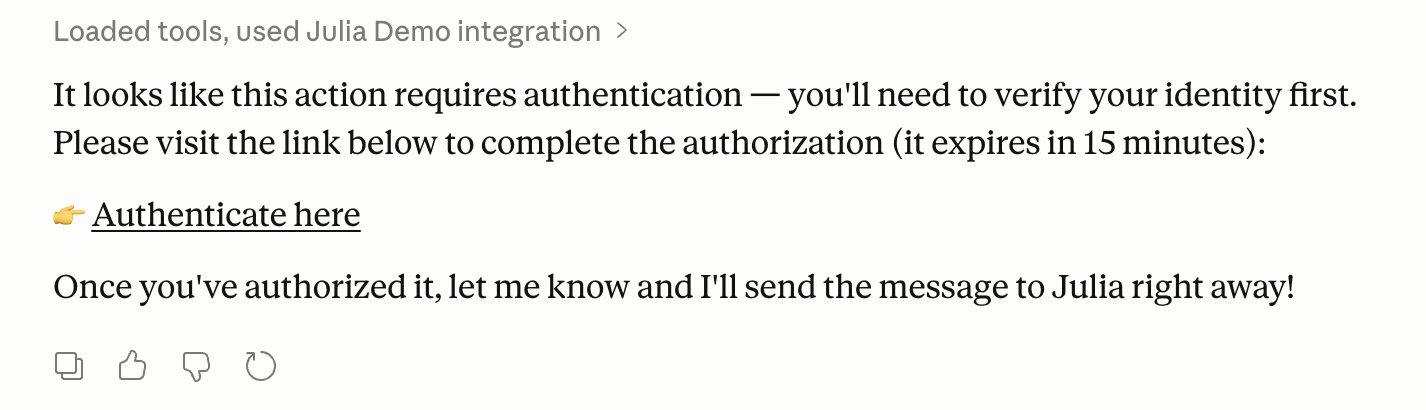Authentication prompt in Claude Desktop