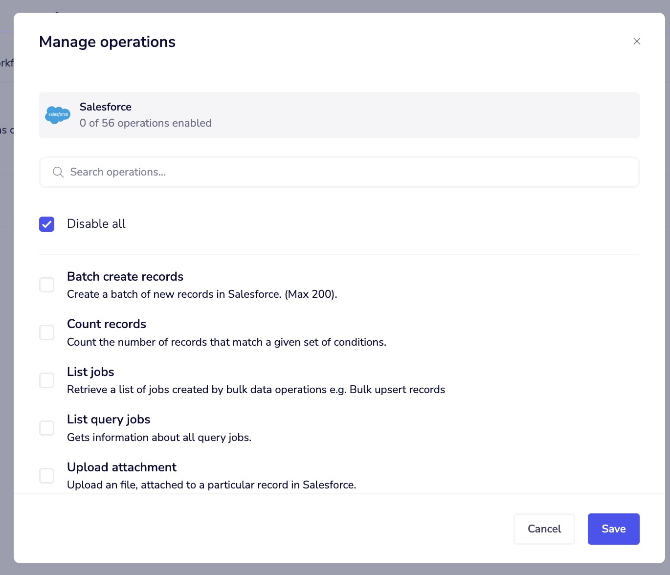 Manage Operations Modal