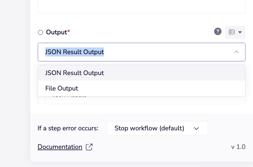 JSON output option