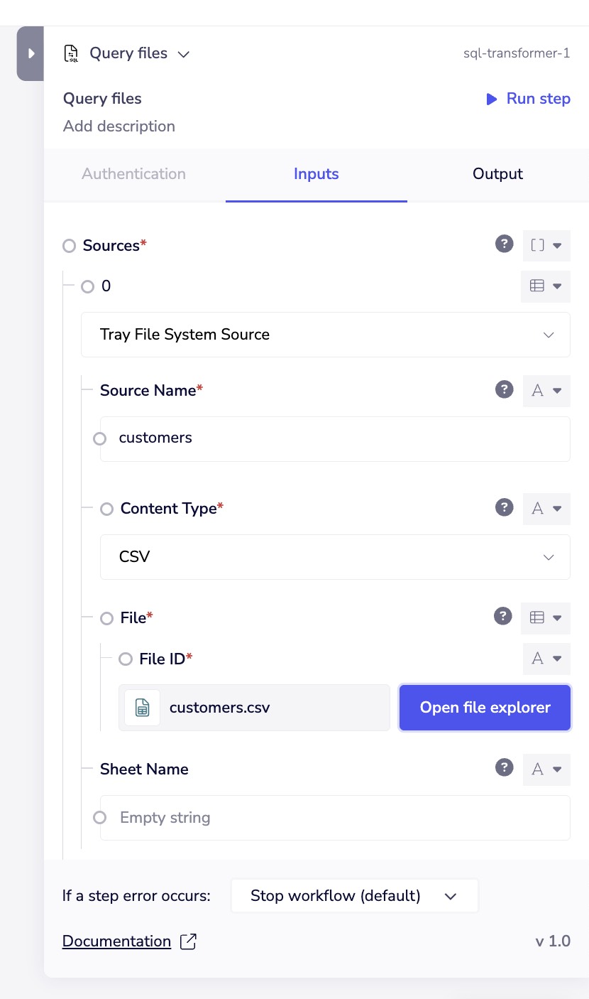 Source configuration