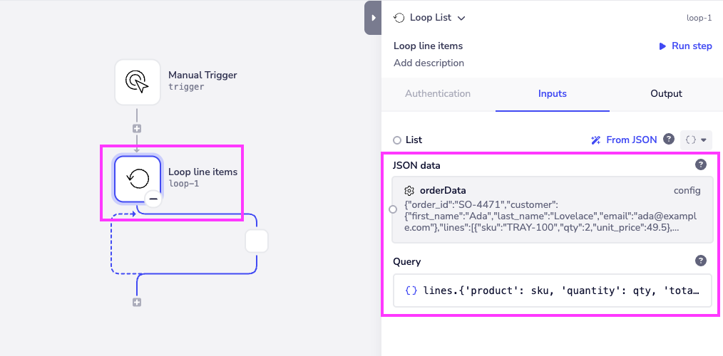 jsonata-properties-panel