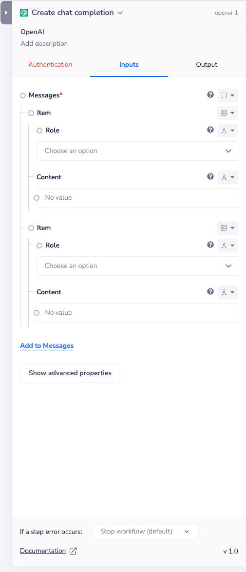 New Connector Properties Panel