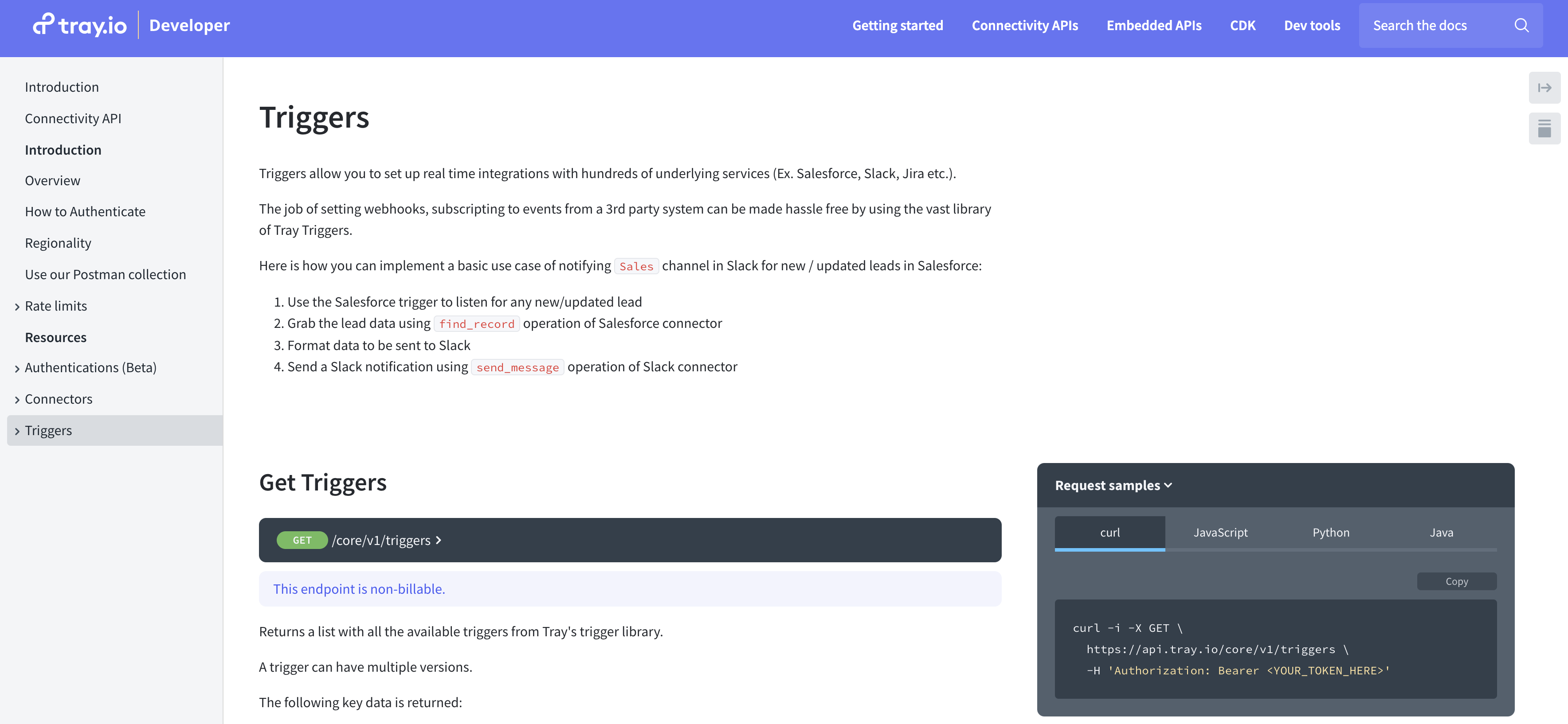 Trigger API