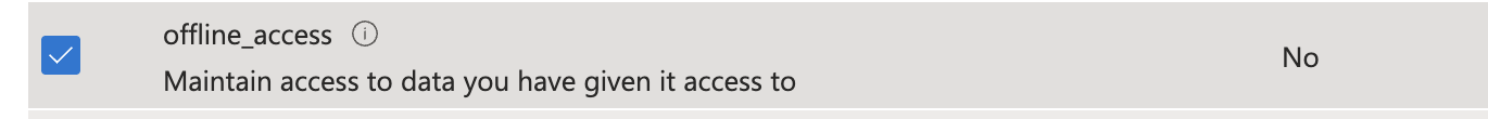 offline_access scope